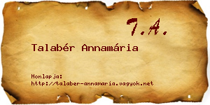 Talabér Annamária névjegykártya